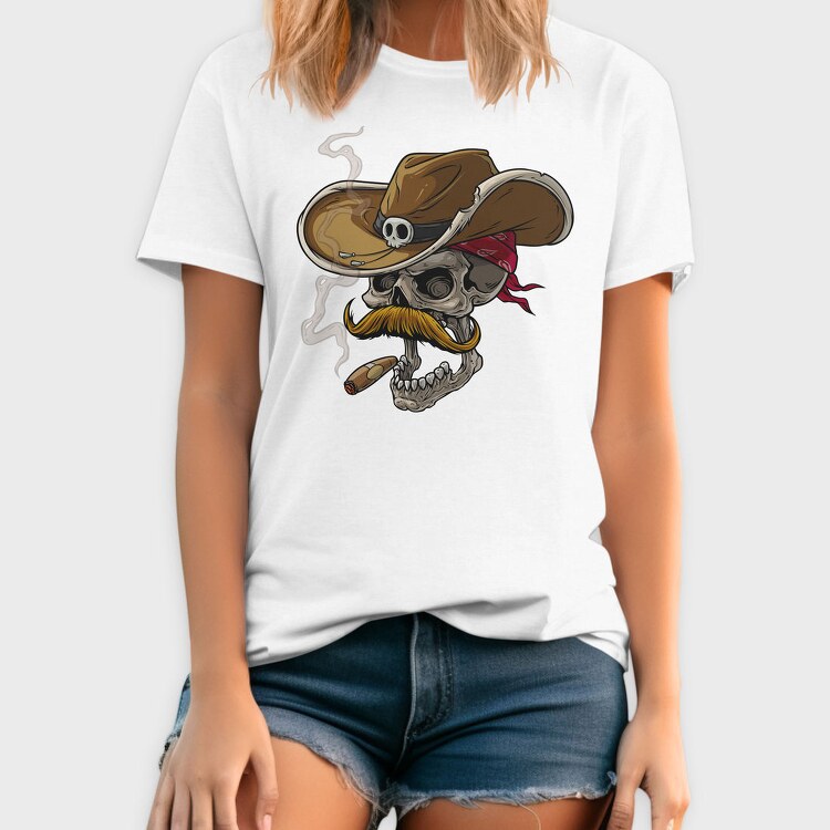 Cowboy Skull, Tricou Barbati (Unisex)