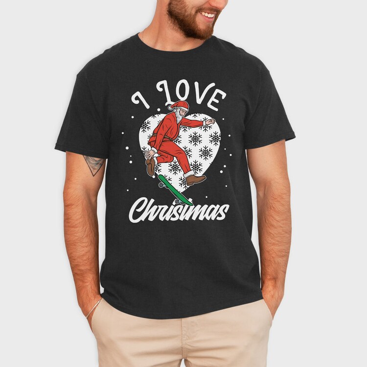 Santa Skate Snow, Tricou Barbati (Unisex)