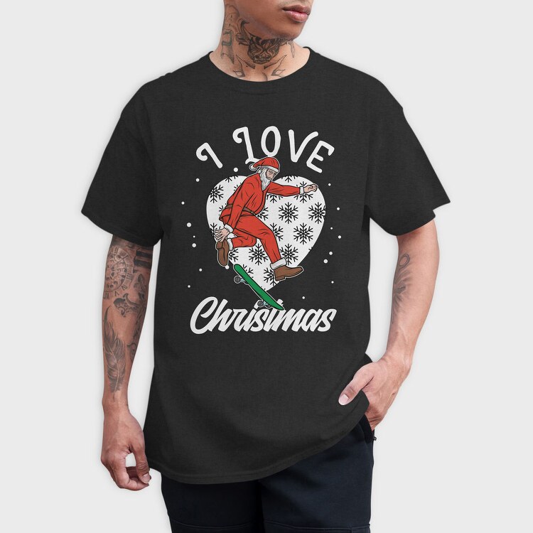 Santa Skate Snow, Tricou Barbati (Unisex)