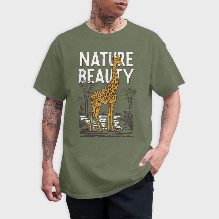 Nature Beauty Giraffe, Tricou Barbati (Unisex)