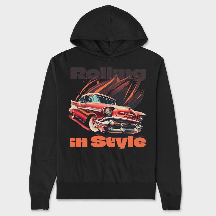 Classic Muscle Car Line Rolling, Hanorac Oversize Barbati (Unisex)