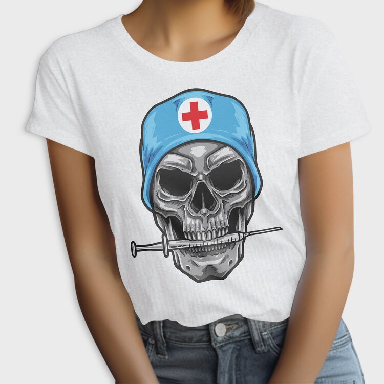 Skull Nurse Syringe, Tricou Femei