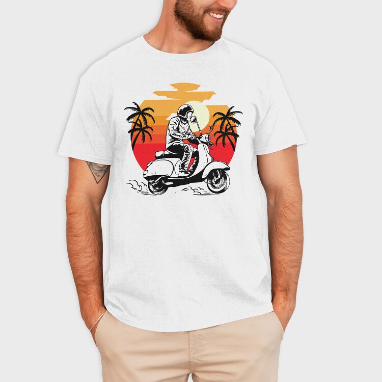 Sunset Scooter Ride, Tricou Barbati (Unisex)