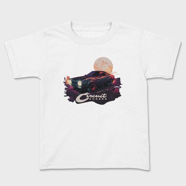 Circuit Chaser Iconic Japanese Car Vaporwave, Tricou Copii