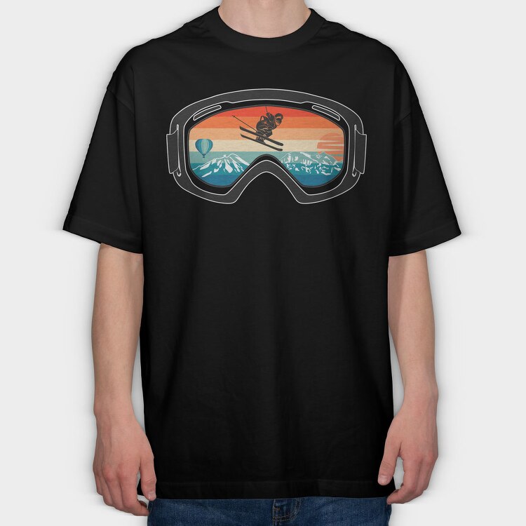 Sunset Ski Goggles, Tricou Oversize Barbati (Unisex)