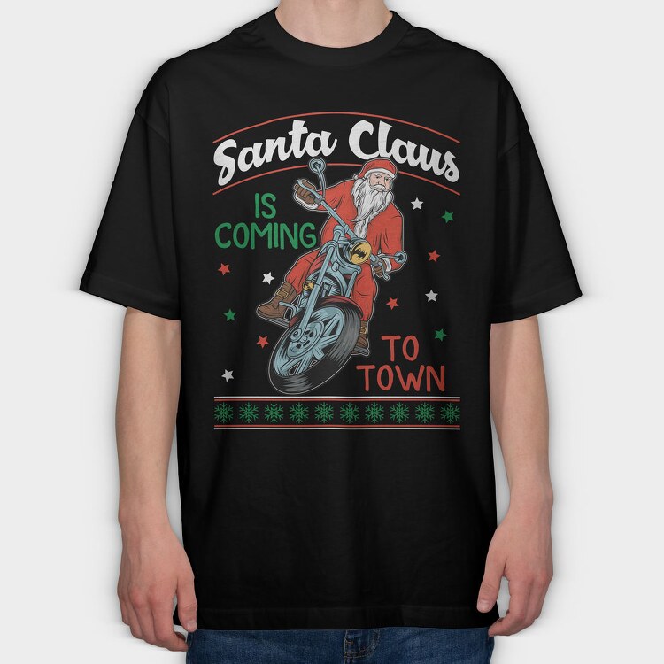 Santas Motorcycle Ride, Tricou Oversize Barbati (Unisex)