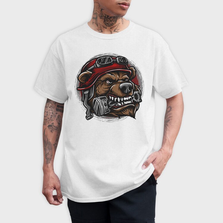Bear Biker Roar, Tricou Barbati (Unisex)