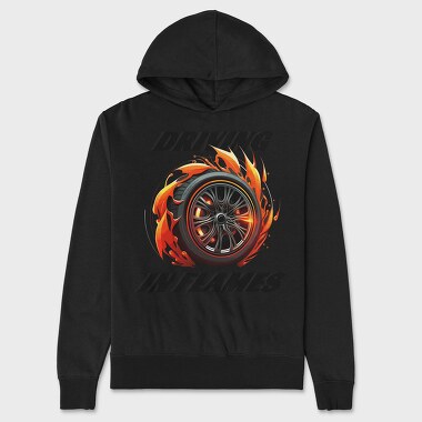 Driving in Flames Rims With Flames Line, Hanorac Oversize Barbati (Unisex)