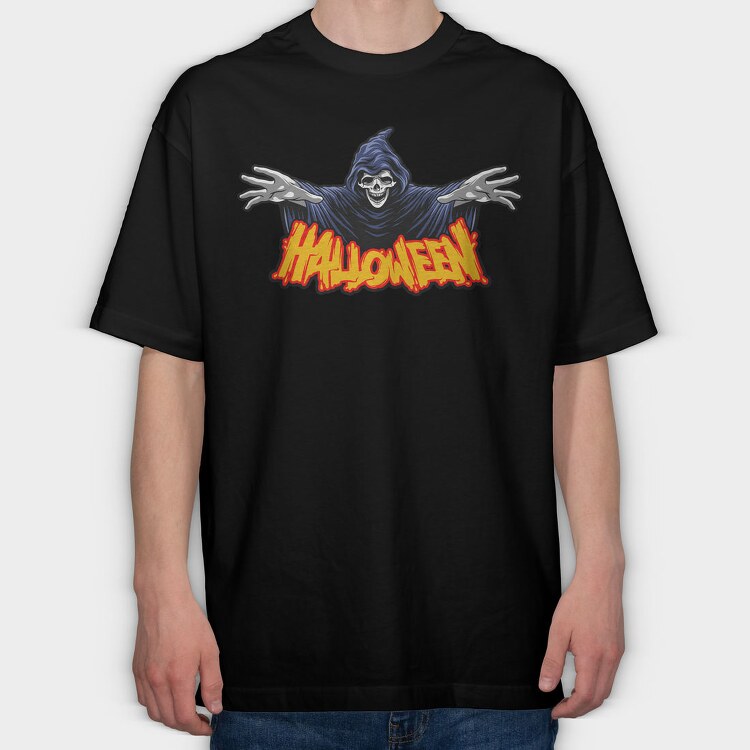 Halloween Grim Reaper, Tricou Oversize Barbati (Unisex)