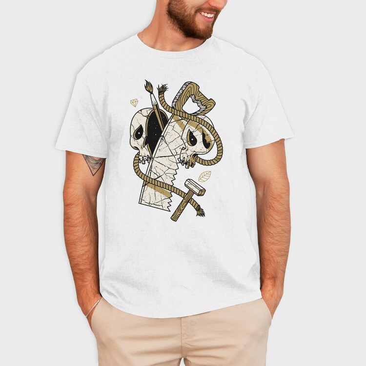 Skull Rope Brush, Tricou Barbati (Unisex)