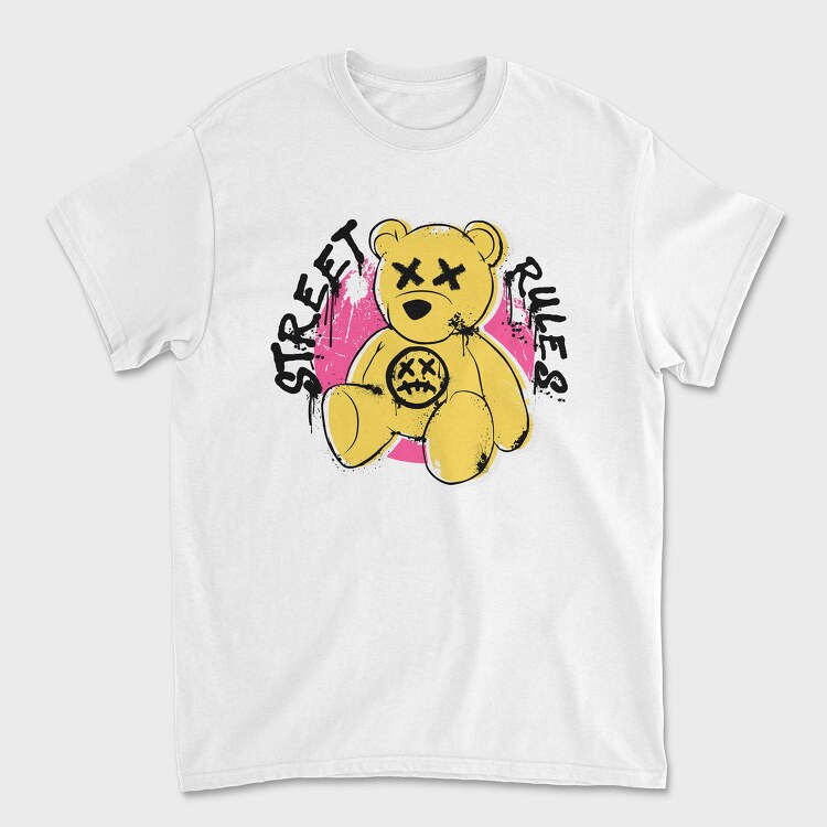 Street Rules Bear, Tricou Barbati (Unisex)