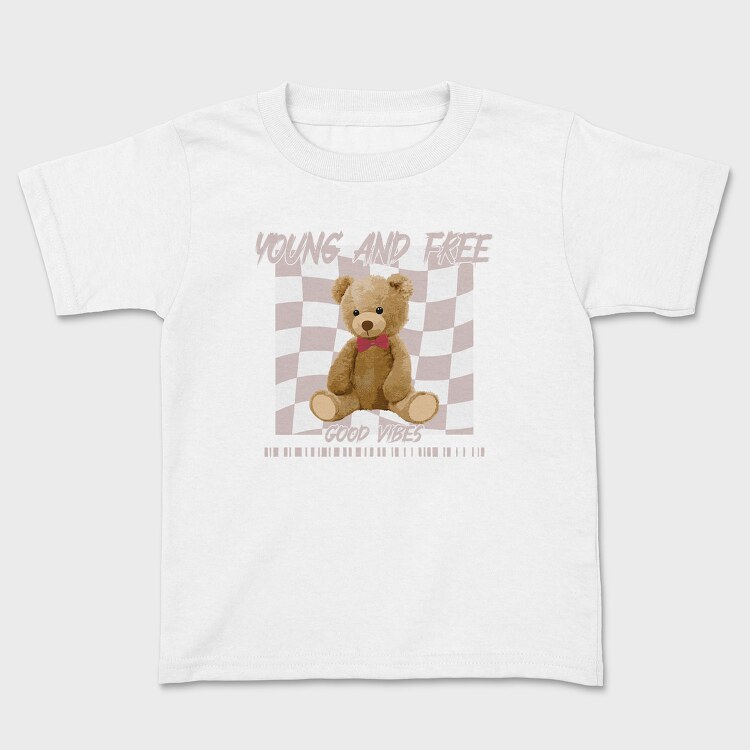 Young and Free Bear, Tricou Copii