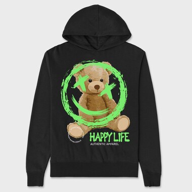 Happy Life Bear, Hanorac Oversize Barbati (Unisex)