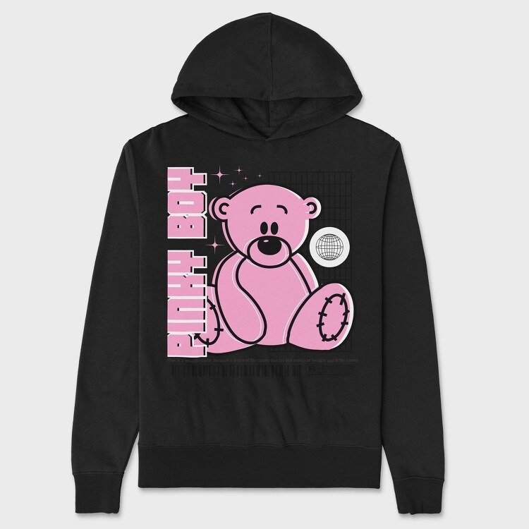 Pinky Boy Bear, Hanorac Oversize Barbati (Unisex)