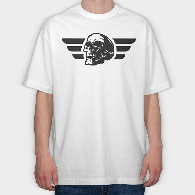 Skull Wings, Tricou Oversize Barbati (Unisex)