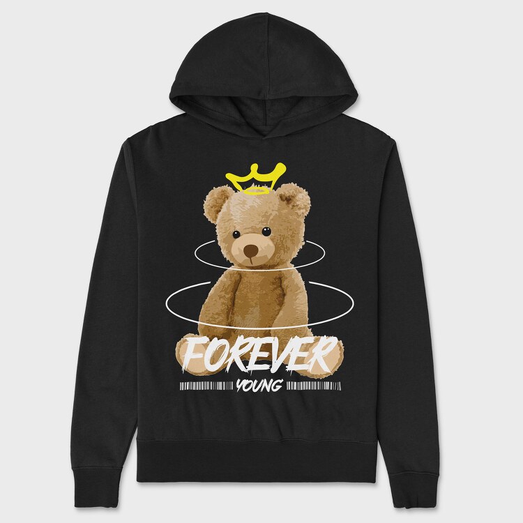 Forever Young Bear, Hanorac Oversize Barbati (Unisex)