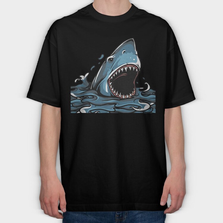 Shark Attack Splash, Tricou Oversize Barbati (Unisex)