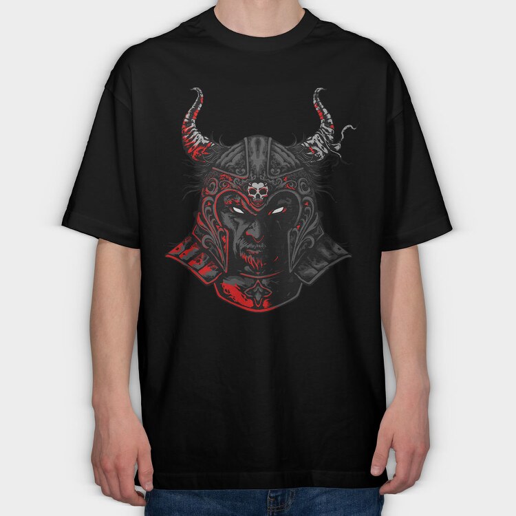 Demon Samurai, Tricou Oversize Barbati (Unisex)