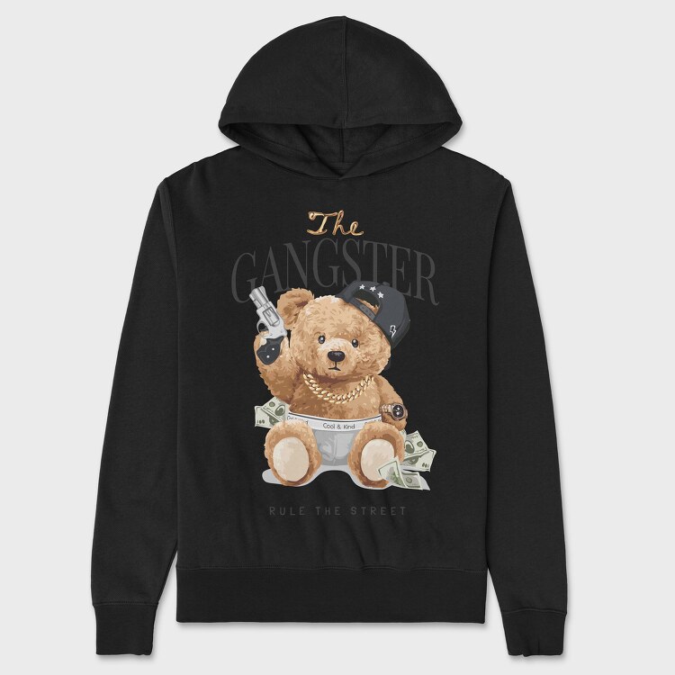 Gangster Bear, Hanorac Oversize Barbati (Unisex)