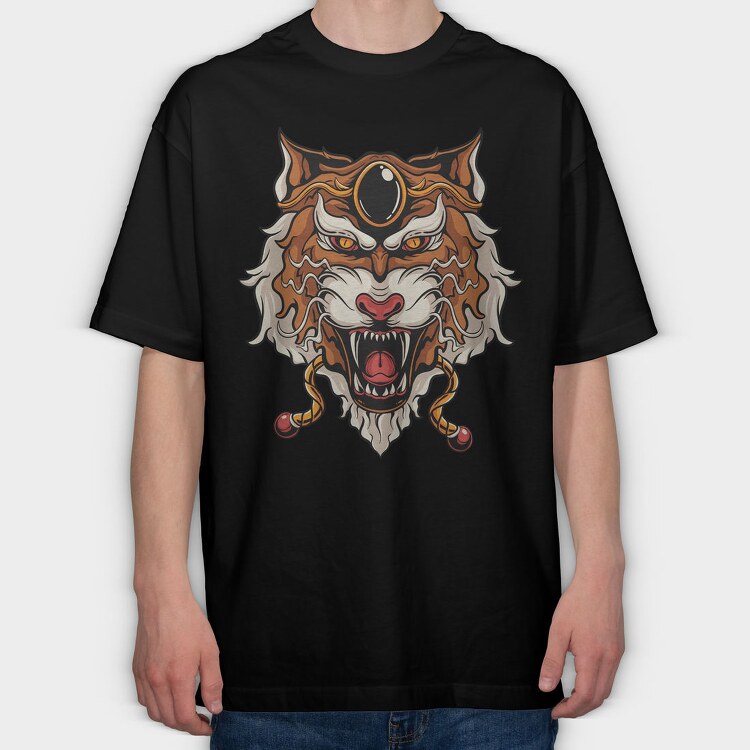 Tiger Roar Mascot, Tricou Oversize Barbati (Unisex)
