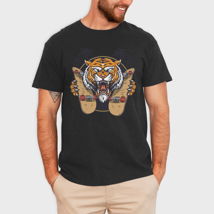 Tiger Skate Palm, Tricou Barbati (Unisex)
