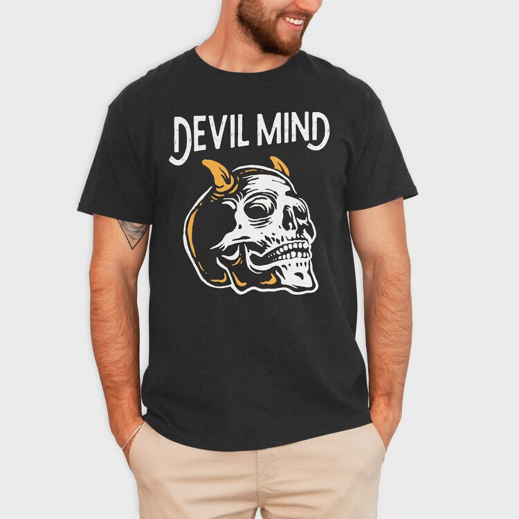 Devil Mind Cat, Tricou Barbati (Unisex)