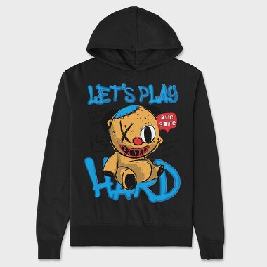 Lets Play Hard Bear, Hanorac Oversize Barbati (Unisex)