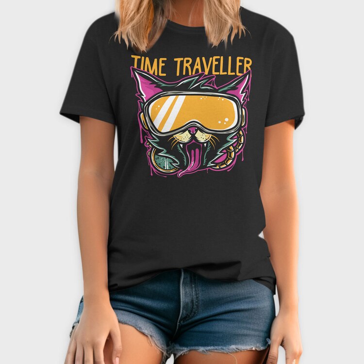 Time Traveler Cat, Tricou Barbati (Unisex)