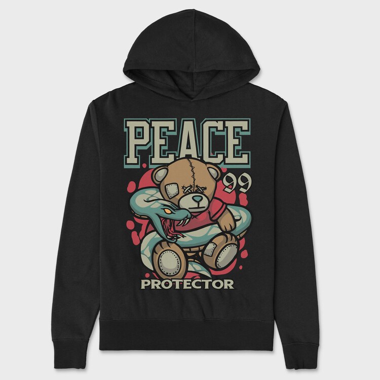 Peace Protector Bear, Hanorac Oversize Barbati (Unisex)