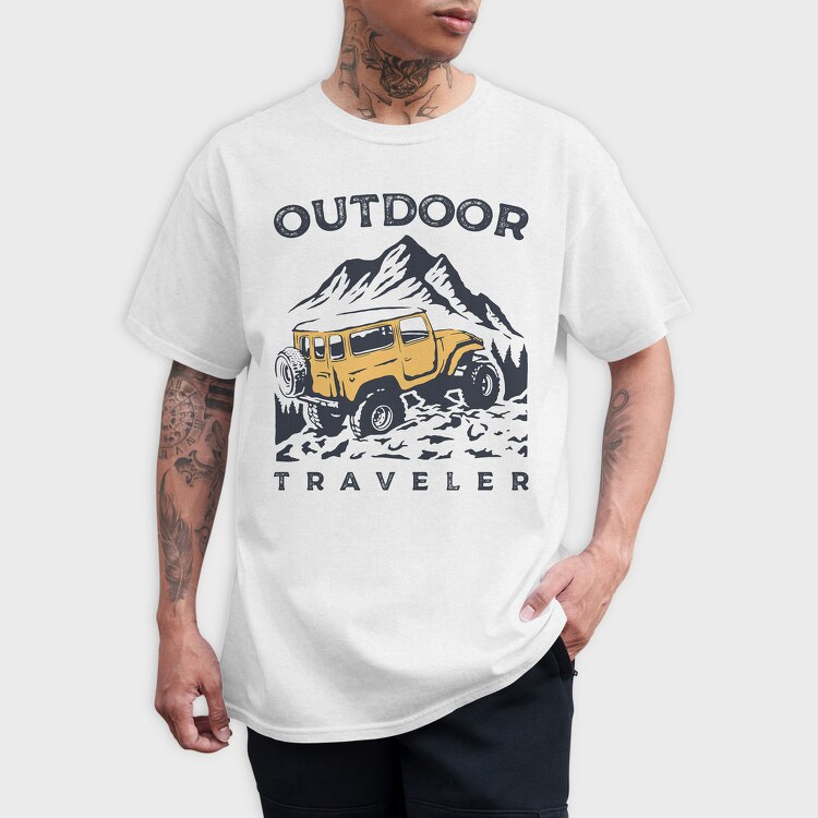 Outdoor Traveler, Tricou Barbati (Unisex)