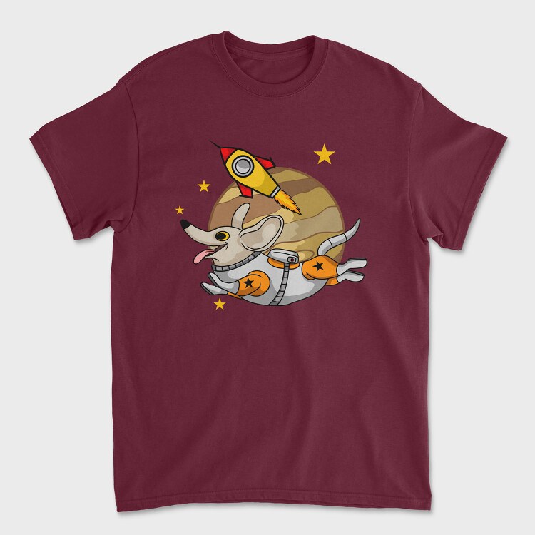 Astronaut Dog Rocket, Tricou Barbati (Unisex)