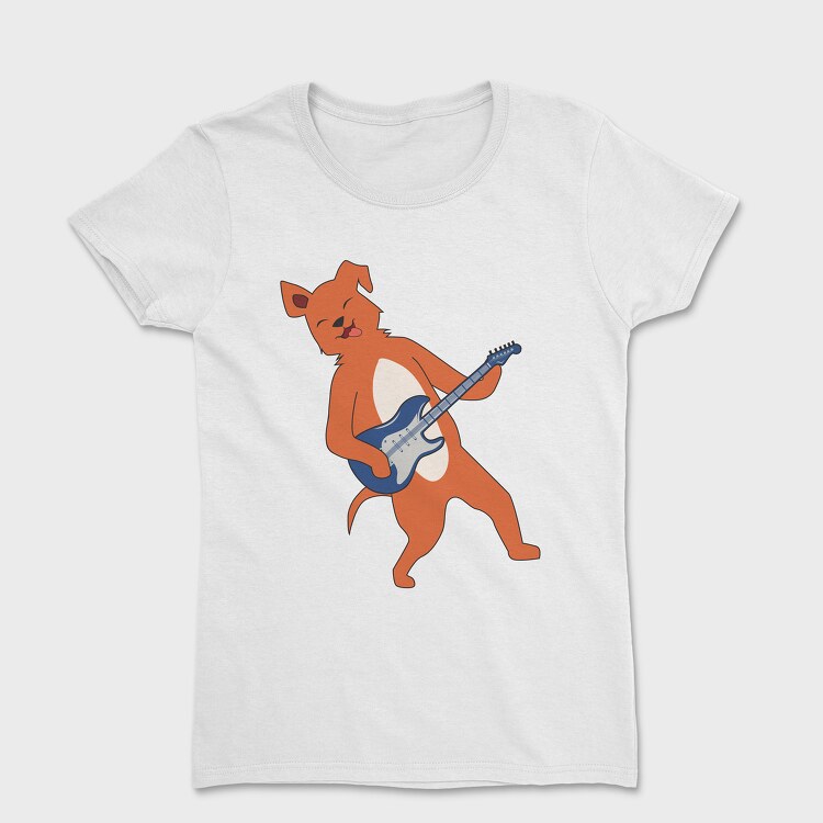 Tricou Femei, Dog Playing Guitar 14