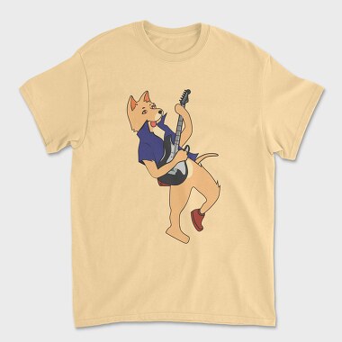 Dog Playing Guitar 3, Tricou Barbati (Unisex)