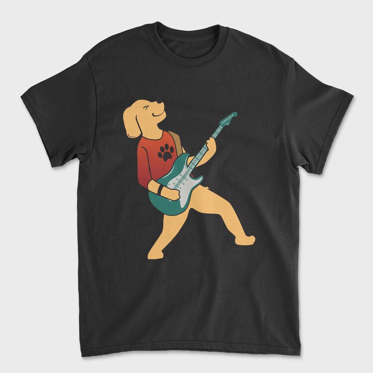 Tricou Barbati (Unisex), Dog Playing Guitar 4