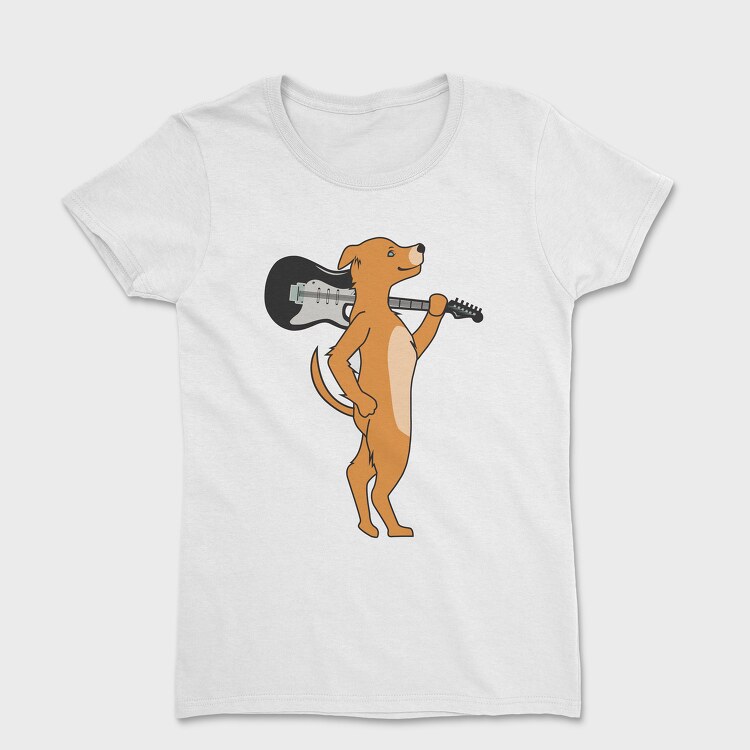 Tricou Femei, Dog Playing Guitar 6