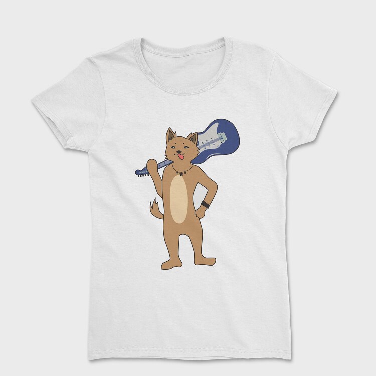 Tricou Femei, Dog Playing Guitar 8