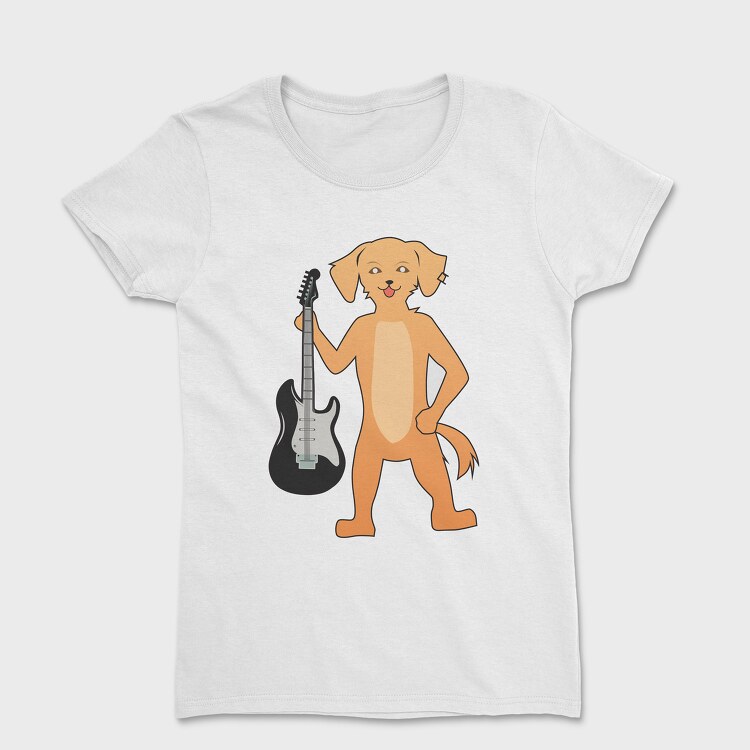 Tricou Femei, Dog Playing Guitar 9