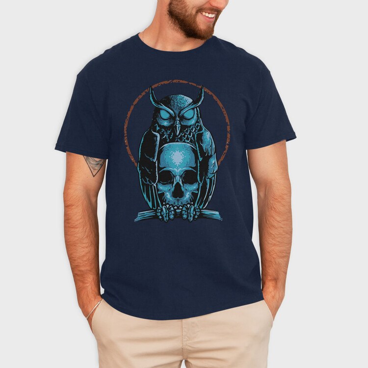 Owl Skull Emblem, Tricou Barbati (Unisex)