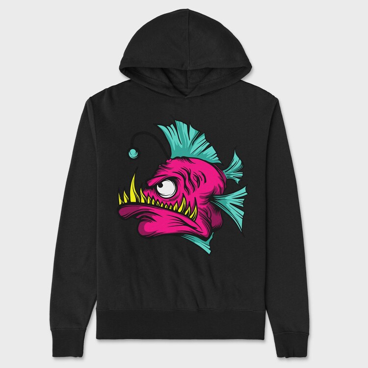 Anglerfish Pink, Hanorac Oversize Barbati (Unisex)