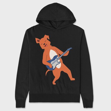 Dog Playing Guitar 14, Hanorac Oversize Barbati (Unisex)