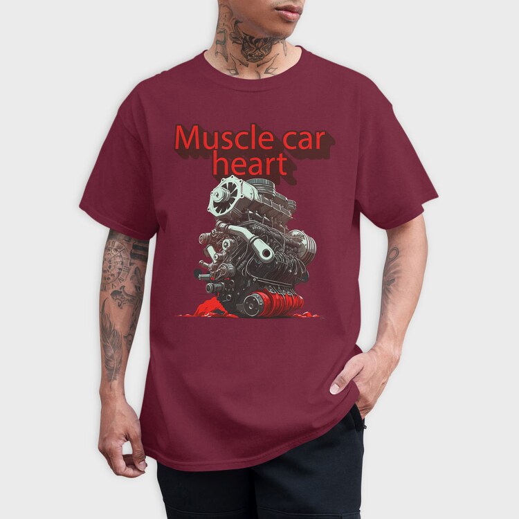 Muscle Car Heart Engine Anime, Tricou Barbati (Unisex)