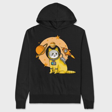 Astronaut Cat, Hanorac Oversize Barbati (Unisex)