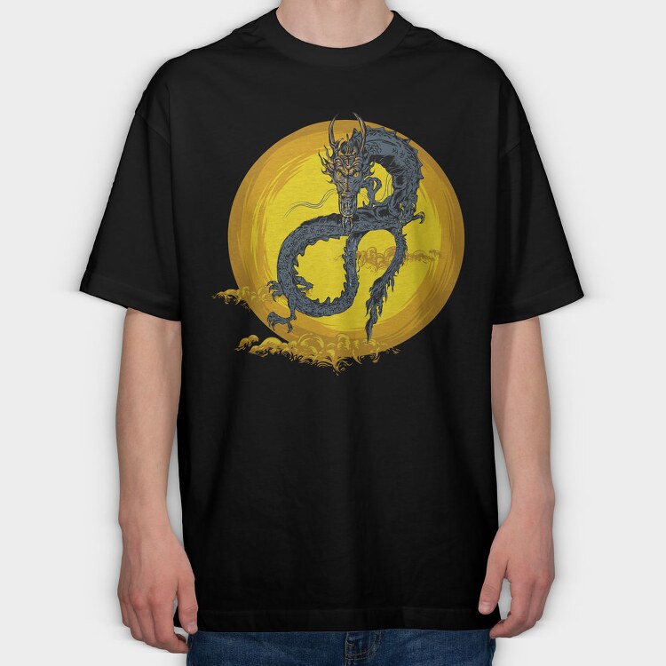 Dragon Sun Storm, Tricou Oversize Barbati (Unisex)