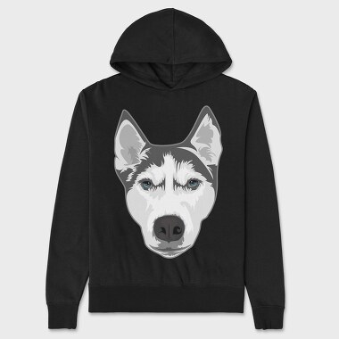 Husky Portrait, Hanorac Oversize Barbati (Unisex)