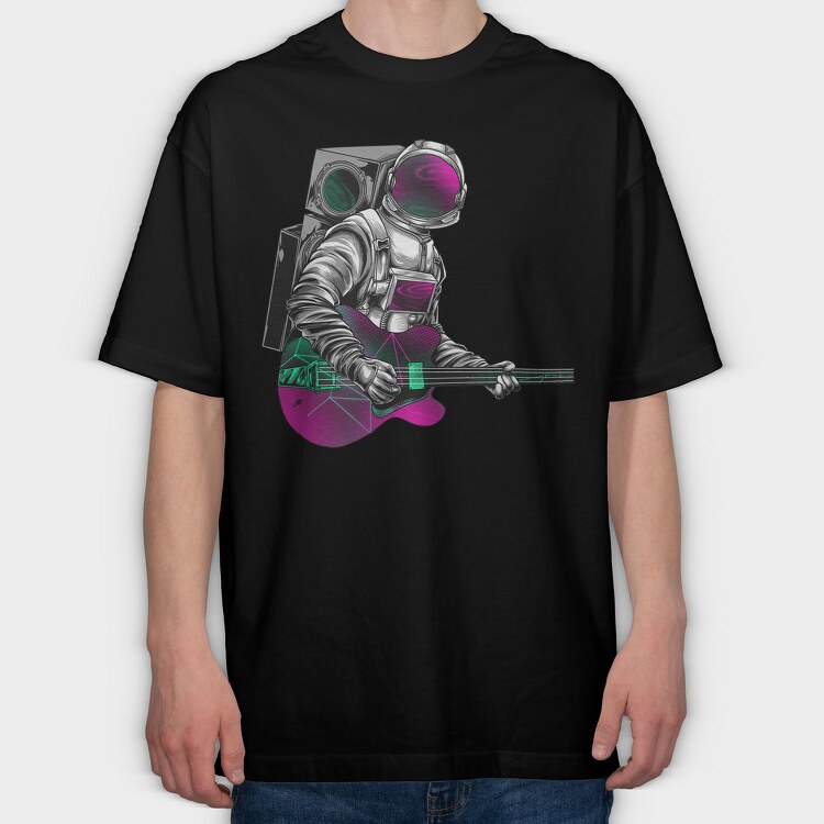 Space Guitar Hero, Tricou Oversize Barbati (Unisex)
