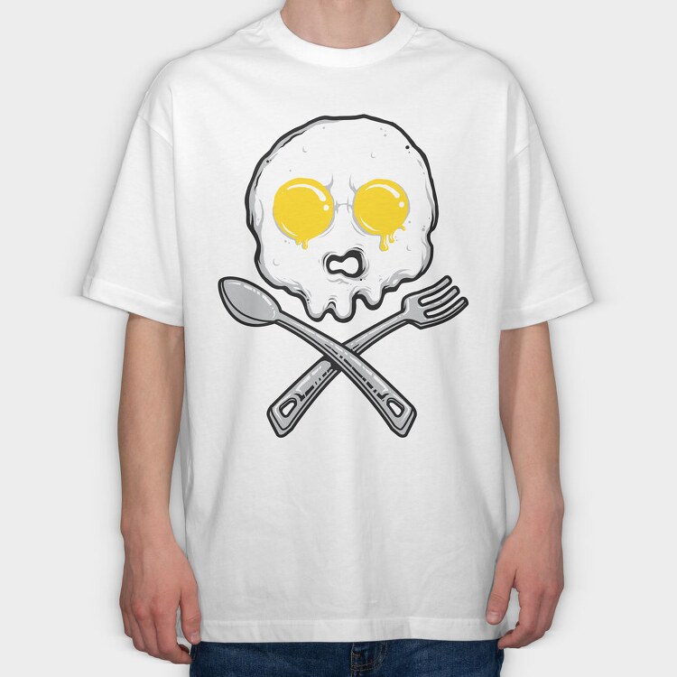 Eggy Skull, Tricou Oversize Barbati (Unisex)