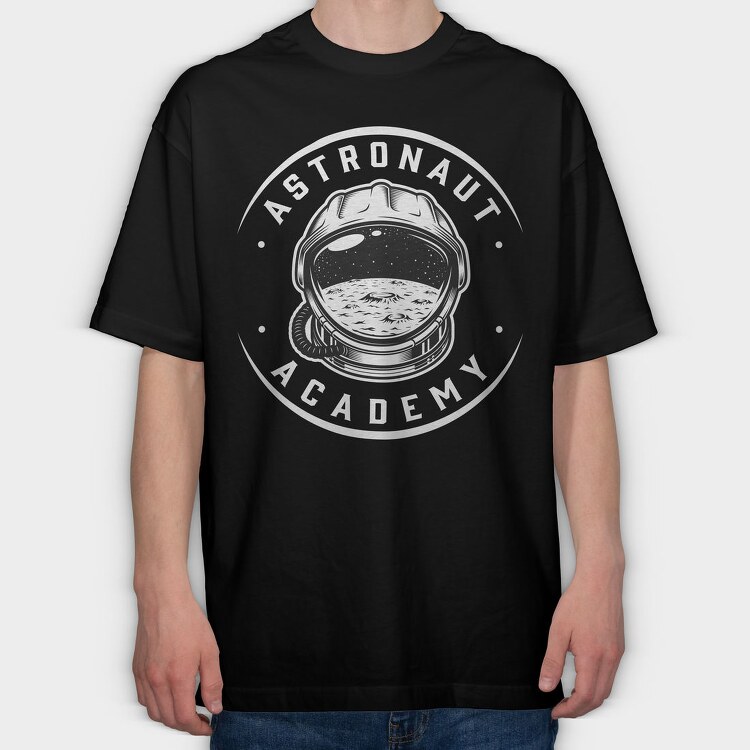 Space Helmet Moon, Tricou Oversize Barbati (Unisex)