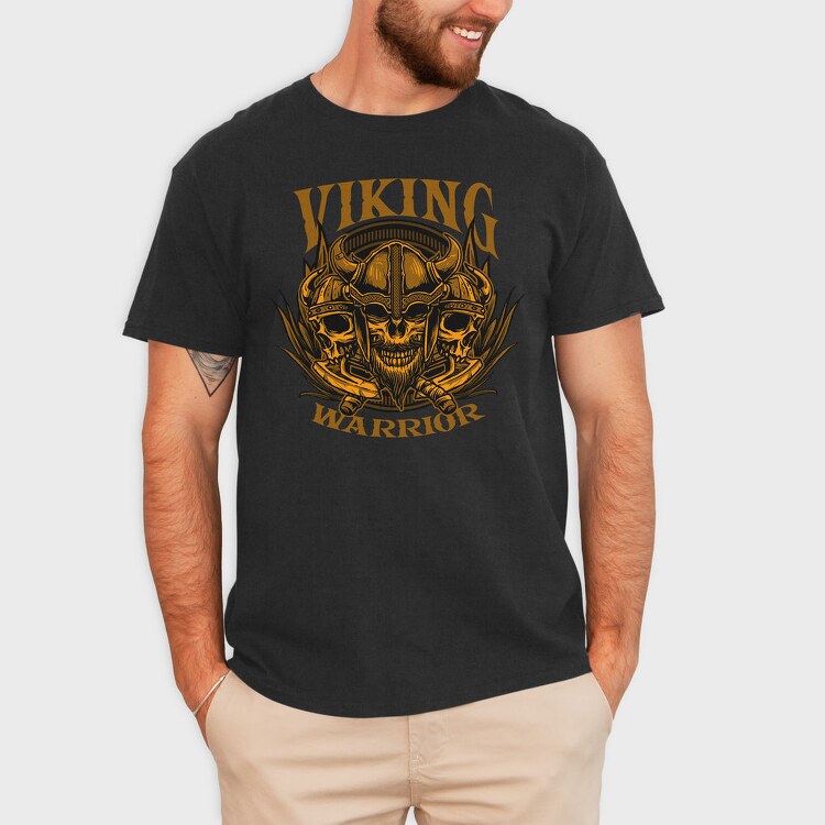 Viking Warrior Skull, Tricou Barbati (Unisex)