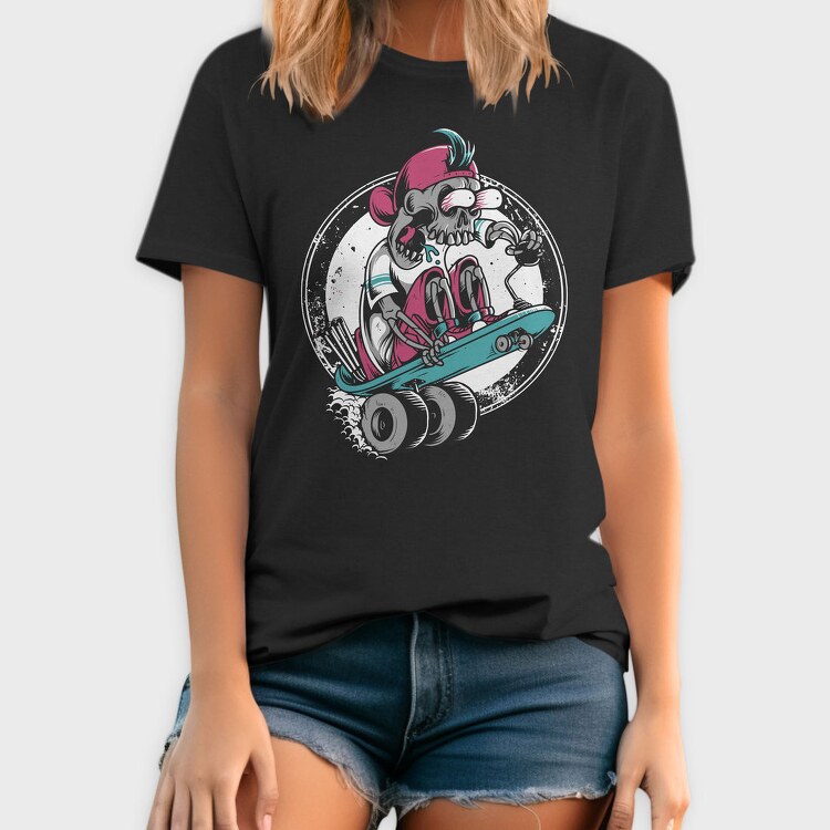 Skateboarding Skull, Tricou Barbati (Unisex)