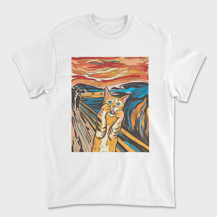 Cat Munch Scream, Tricou Barbati (Unisex)